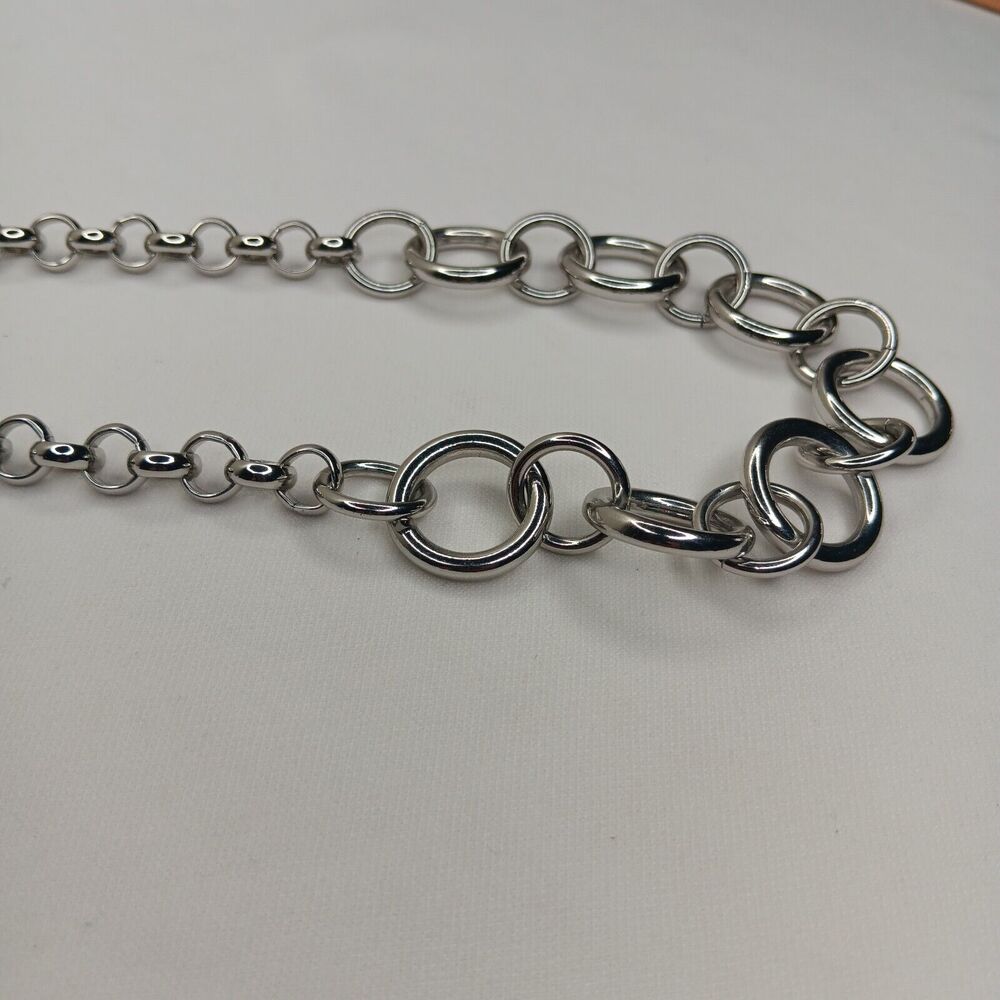 Banana Republic Silver Tone Loop Statement Neckla… - image 3